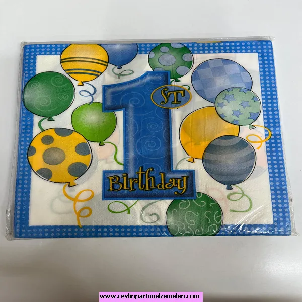 1 Yaş Balon Temalı Peçete